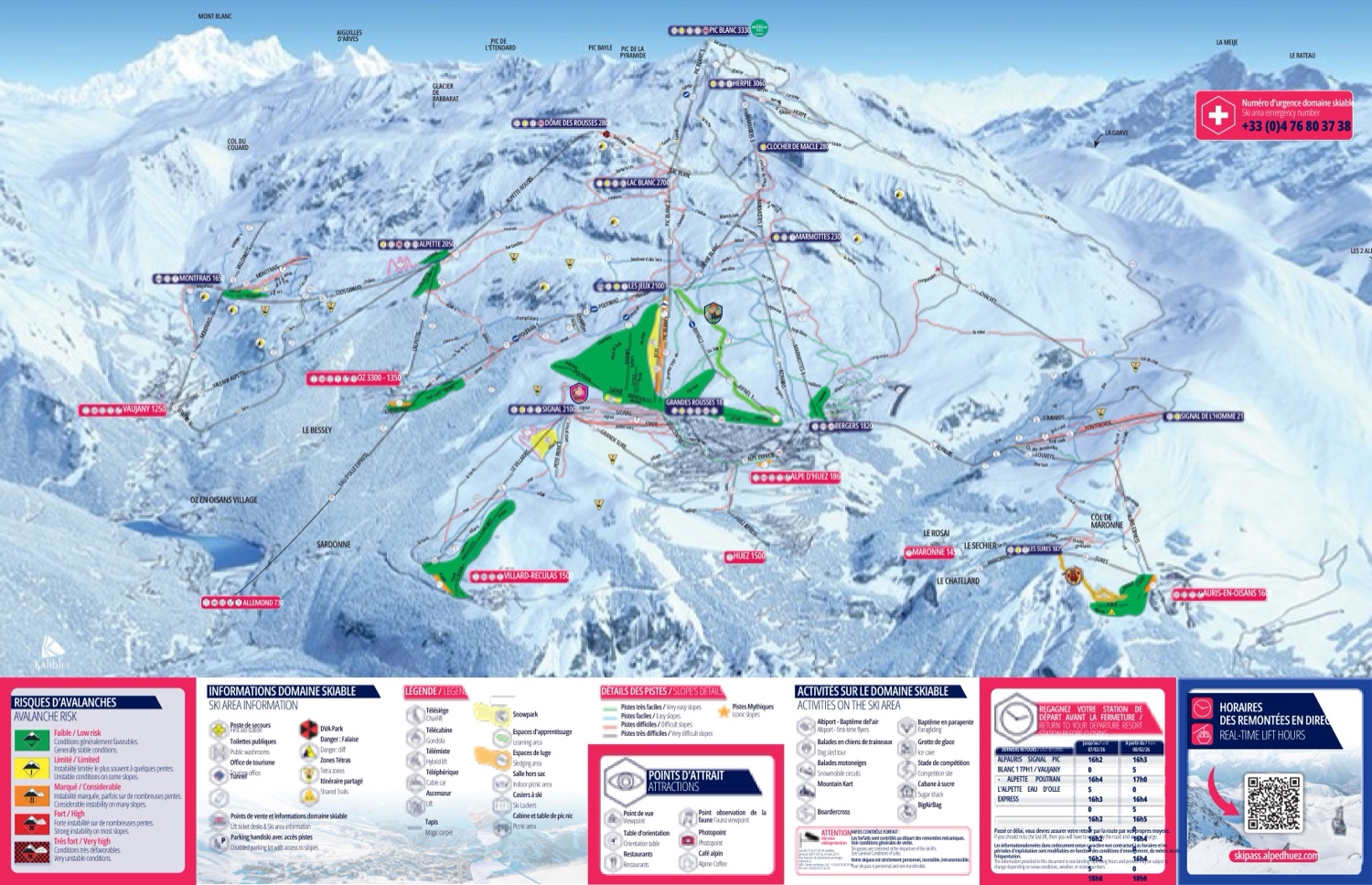 Plano de pistas de Alpe d'Huez