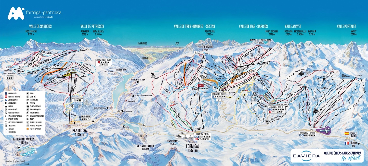 Plano de pistas de Formigal-Panticosa