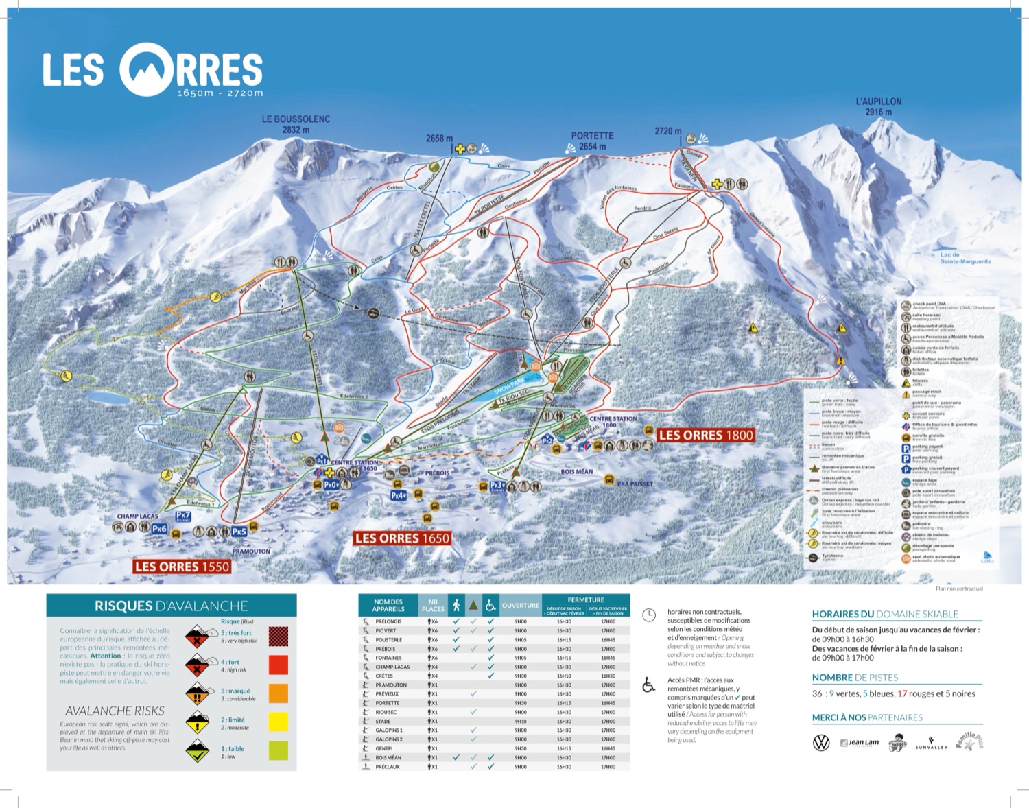 Plano de pistas de Les Orres