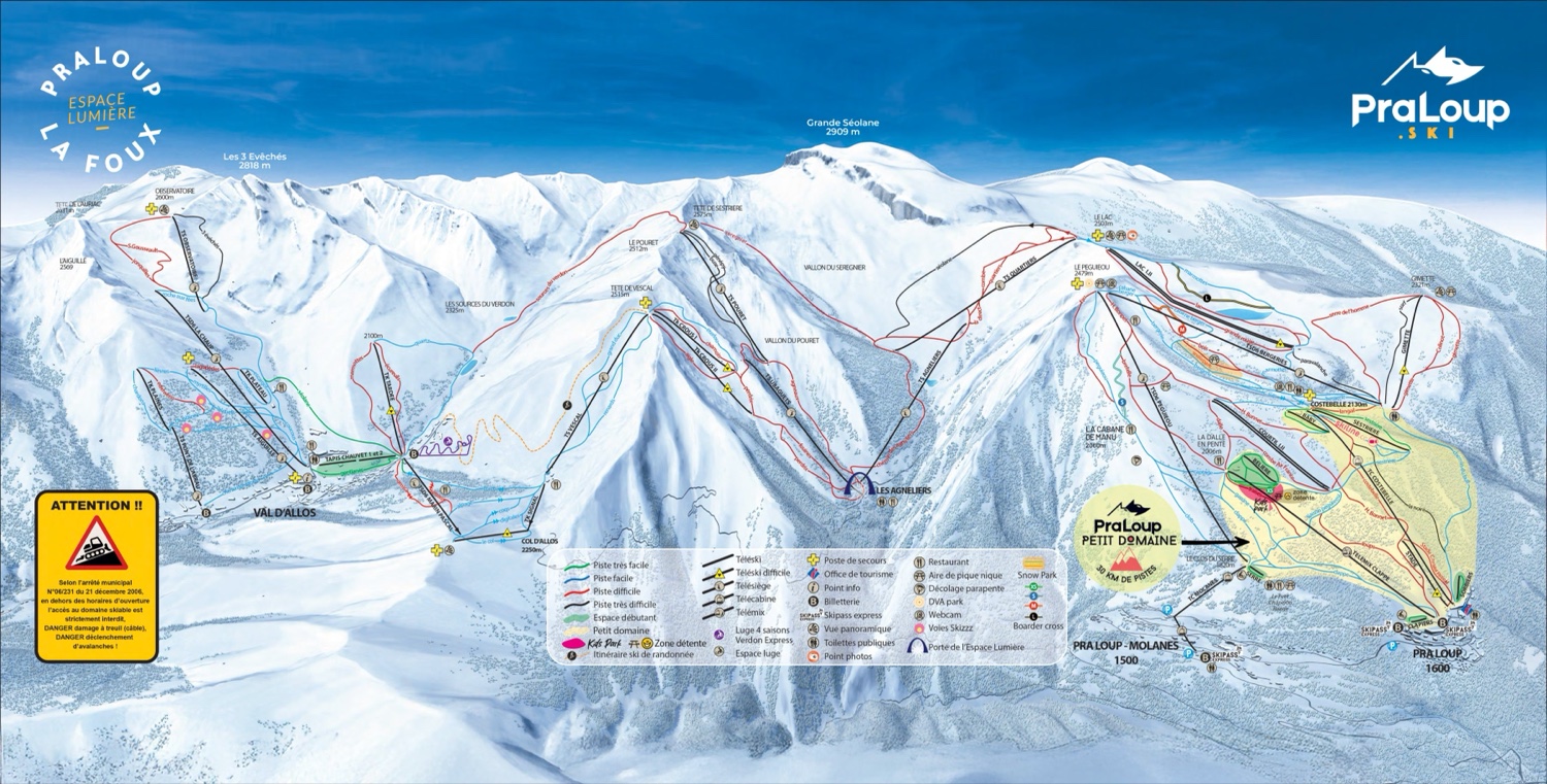 Plano de pistas de Praloup