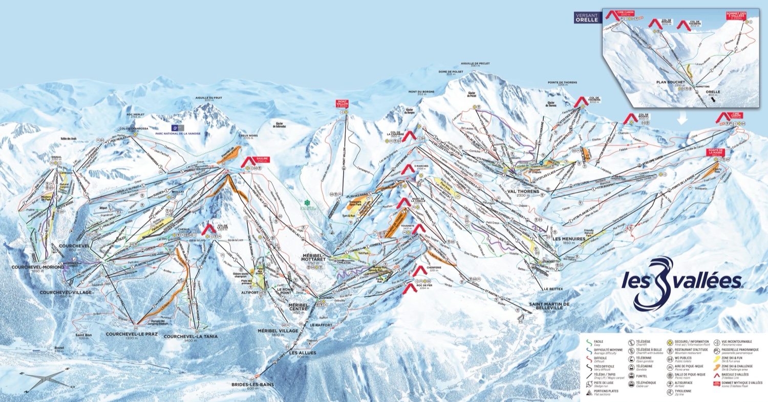 Plano de pistas de Val Thorens